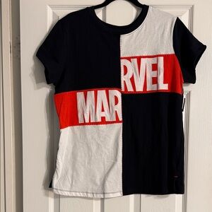 Marvel Color Block Tee - Black, White, and Red